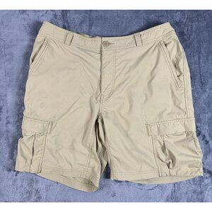 Rei Co Op Cargo Shorts Mens Size 38 Beige Performance Hiking Outdoor Stretch